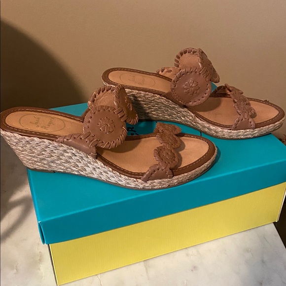 Jack Rogers Tan Wedge Sandals - Picture 2 of 4